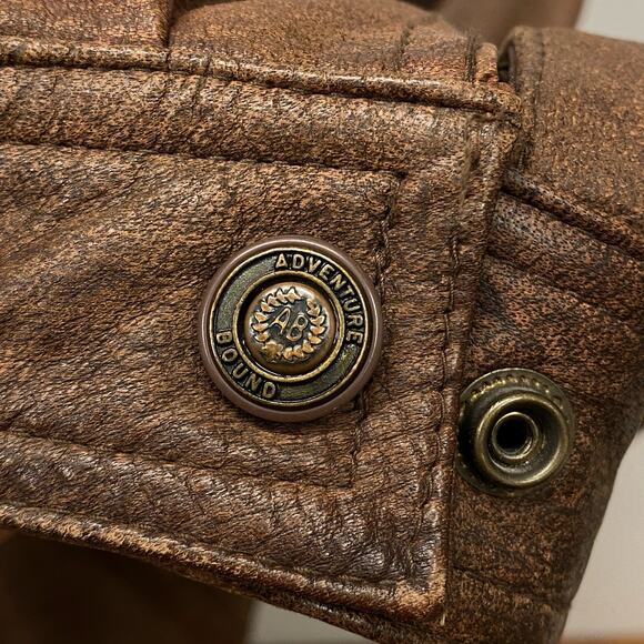 Wilsons Adventure Bound AB Brown Leather Bomber Jacket Thinsulate Lined Men's L - Picture 11 of 13